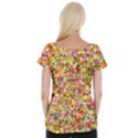 Multicolored Mixcolor Geometric Pattern Cap Sleeve Tops View2