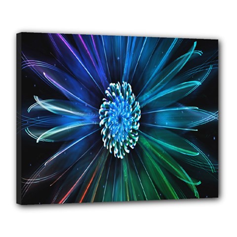 Flower Stigma Colorful Rainbow Animation Space Canvas 20  X 16  by Mariart