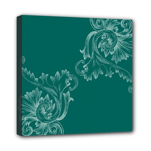 Leaf Green Blue Sexy Mini Canvas 8  X 8  by Mariart