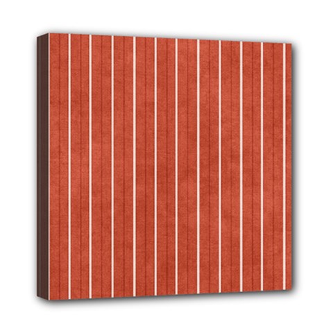 Line Vertical Orange Mini Canvas 8  X 8  by Mariart
