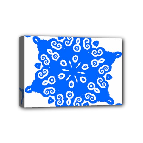 Snowflake Art Blue Cool Polka Dots Mini Canvas 6  X 4  by Mariart