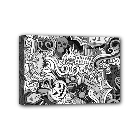 Halloween Pattern Mini Canvas 6  X 4  by ValentinaDesign