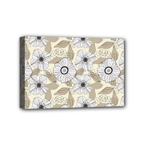 Flower Rose Sunflower Gray Star Mini Canvas 6  X 4  by Mariart