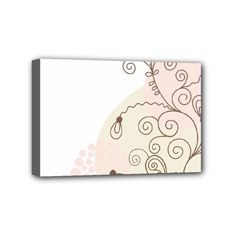 Flower Simple Pink Mini Canvas 6  X 4  by Mariart