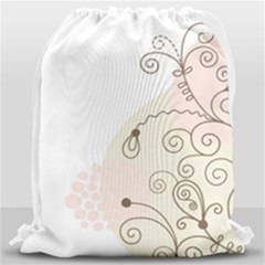Flower Simple Pink Drawstring Bag (large) by Mariart