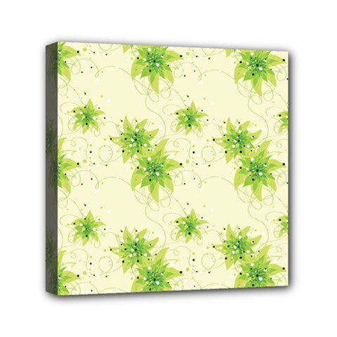 Leaf Green Star Beauty Mini Canvas 6  X 6  by Mariart