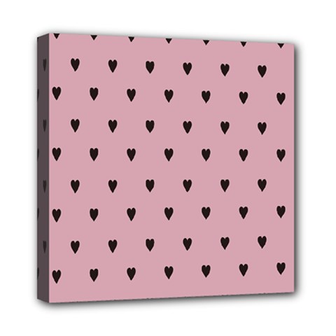 Love Black Pink Valentine Mini Canvas 8  X 8  by Mariart
