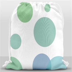 Polka Dots Blue Green White Drawstring Bag (large) by Mariart