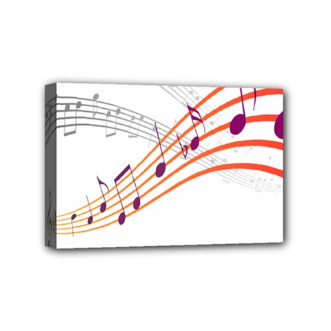 Musical Net Purpel Orange Note Mini Canvas 6  X 4  by Mariart