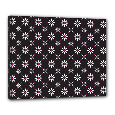 Sunflower Star Floral Purple Pink Canvas 20  X 16  by Mariart