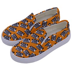 Pattern Halloween  Kids  Canvas Slip Ons by iCreate