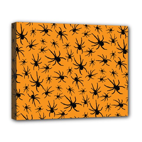 Pattern Halloween Black Spider Icreate Deluxe Canvas 20  X 16   by iCreate