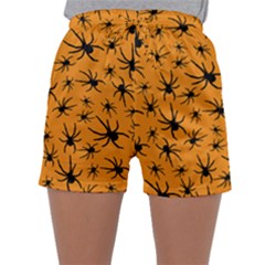 Pattern Halloween Black Spider Icreate Sleepwear Shorts by iCreate