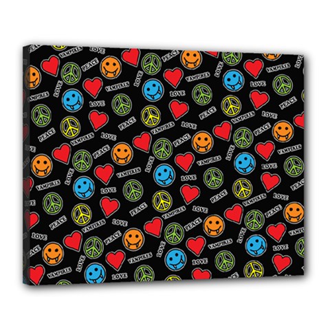 Pattern Halloween Peacelovevampires  Icreate Canvas 20  X 16  by iCreate