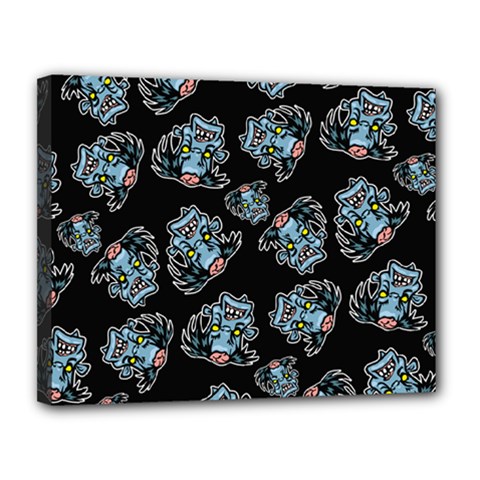 Pattern Halloween Zombies Brains Canvas 14  X 11  by iCreate