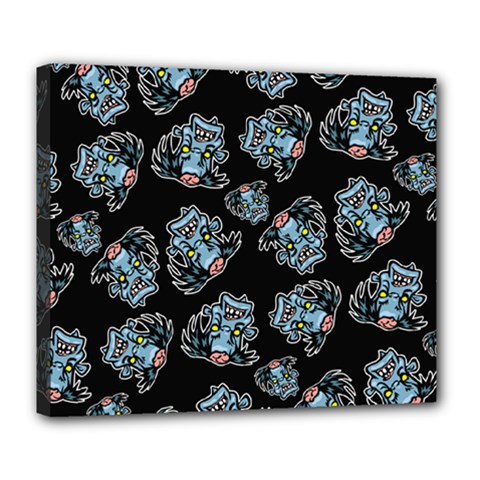 Pattern Halloween Zombies Brains Deluxe Canvas 24  X 20   by iCreate