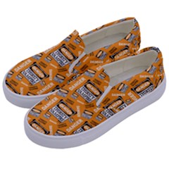 Halloween Thirsty Vampire Signs Kids  Canvas Slip Ons by iCreate