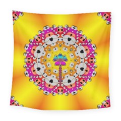 Fantasy Flower In Tones Square Tapestry (large) by pepitasart