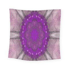 Fantasy-flowers In Harmony  In Lilac Square Tapestry (small) by pepitasart