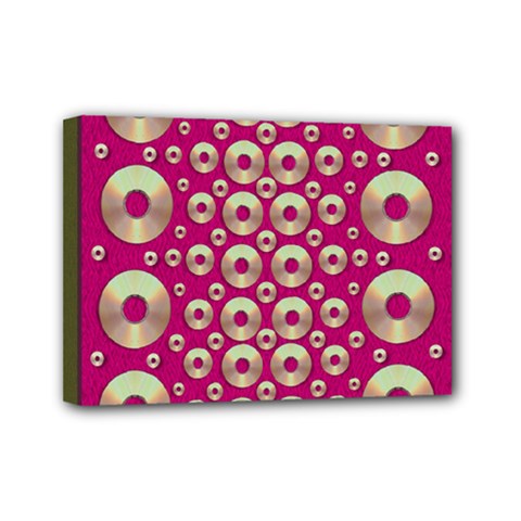 Going Gold Or Metal On Fern Pop Art Mini Canvas 7  X 5  by pepitasart