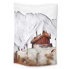 French Coffee Style Abstract Art Large Tapestry by NouveauDesign