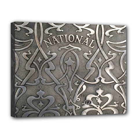 Art Nouveau Silver Canvas 14  X 11  by NouveauDesign
