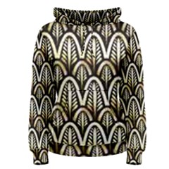 Art Deco Gold Black Shell Pattern Women s Pullover Hoodie by NouveauDesign