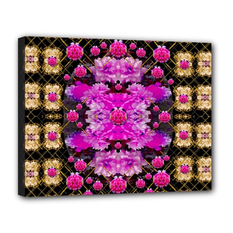 Flowers And Gold In Fauna Decorative Style Canvas 14  X 11  by pepitasart