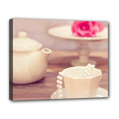 High Tea, Shabby Chic Canvas 14  X 11  by NouveauDesign