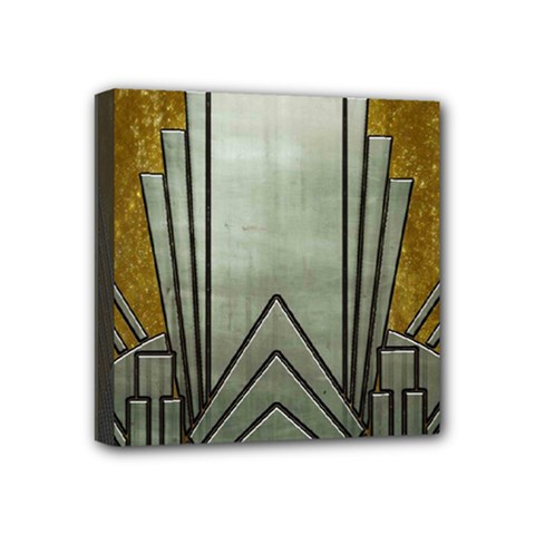 Art Nouveau Gold Silver Mini Canvas 4  X 4  by NouveauDesign