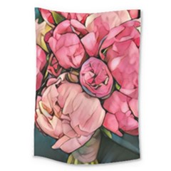 Beautiful Peonies Large Tapestry by NouveauDesign