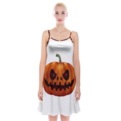 Halloween Pumpkin Spaghetti Strap Velvet Dress by Valentinaart