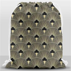 Art Deco Fan Pattern Drawstring Bag (large) by NouveauDesign