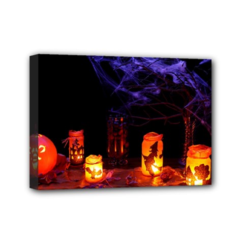 Awaiting Halloween Night Mini Canvas 7  X 5  by gothicandhalloweenstore
