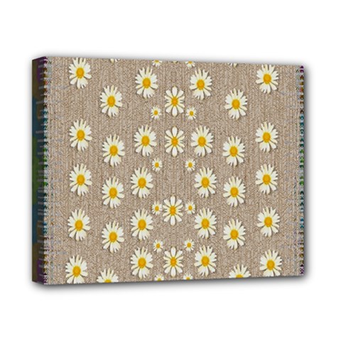Star Fall Of Fantasy Flowers On Pearl Lace Canvas 10  X 8  by pepitasart