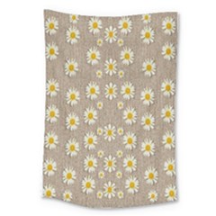 Star Fall Of Fantasy Flowers On Pearl Lace Large Tapestry by pepitasart