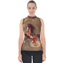 Awesome Horse  With Skull In Red Colors Shell Top by FantasyWorld7