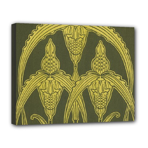 Art Nouveau Green Canvas 14  X 11  by NouveauDesign