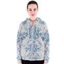 Blue Vintage Floral  Women s Zipper Hoodie View1