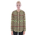 Zig Zag Multicolored Ethnic Pattern Womens Long Sleeve Shirt View1