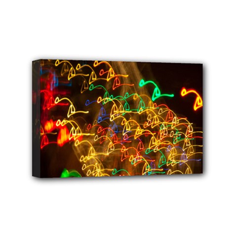Christmas Tree Light Color Night Mini Canvas 6  X 4  by Mariart