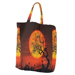 Helloween Midnight Graveyard Silhouette Giant Grocery Zipper Tote by Mariart