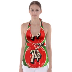 Fresh Up With  7 Up Bottle Cap Tin Metal Babydoll Tankini Top by Celenk