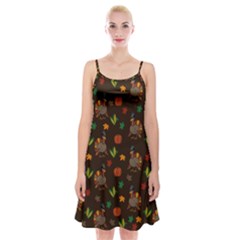 Thanksgiving Turkey  Spaghetti Strap Velvet Dress by Valentinaart