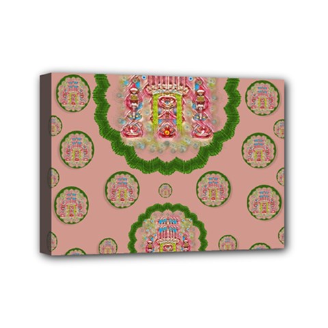 Sankta Lucia With Friends Light And Floral Santa Skulls Mini Canvas 7  X 5  by pepitasart