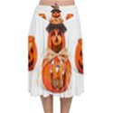 Funny Halloween Pumpkins Velvet Flared Midi Skirt View1