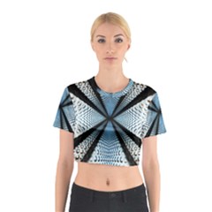 6th Dimension Metal Abstract Obtained Through Mirroring Cotton Crop Top by Celenk