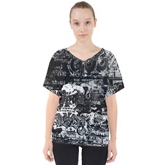 Graffiti V-neck Dolman Drape Top by ValentinaDesign