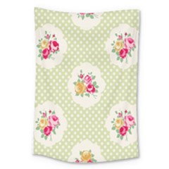 Green Shabby Chic Large Tapestry by NouveauDesign