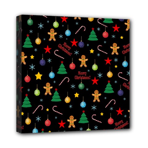 Christmas Pattern Mini Canvas 8  X 8  by Valentinaart